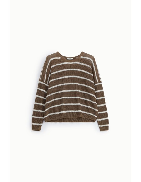 Camisola às riscas com mangas compridas Dixie