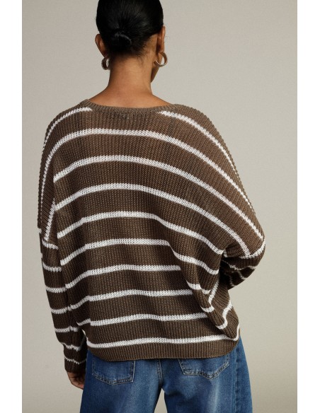 Camisola às Riscas com Mangas Compridas Dixie