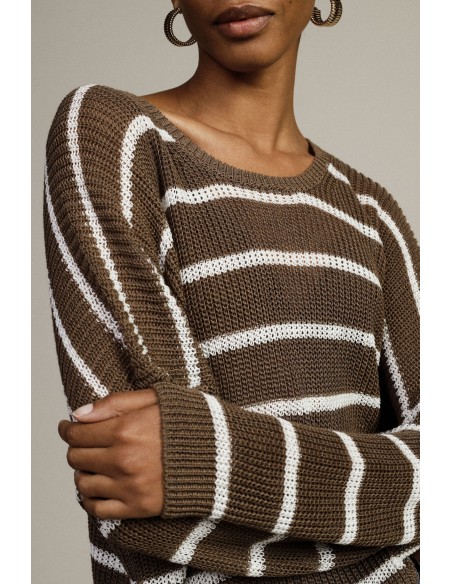 Camisola às riscas com mangas compridas Dixie