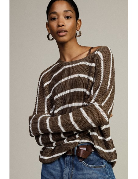 Camisola às Riscas com Mangas Compridas Dixie