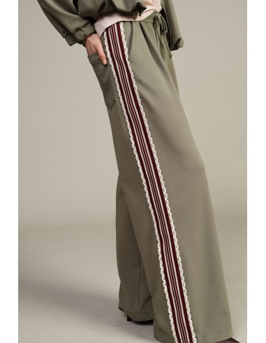 Calças Palazzo Con Banda Lateral às Riscas Dixie