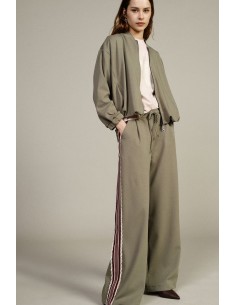 Calças Palazzo Con Banda Lateral Às Riscas Dixie