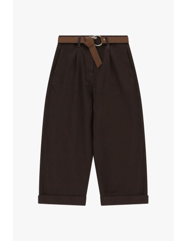 Calças Palazzo Ajustadas com Cinto e Vira Dixie