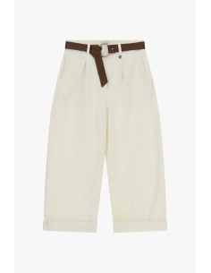 Calças palazzo fit com cinto e bainha virada Dixie