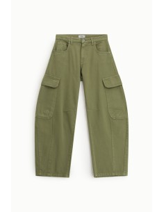 Calças Palazzo Cargo com Bolsos Laterais Cintura Alta Dixie 2