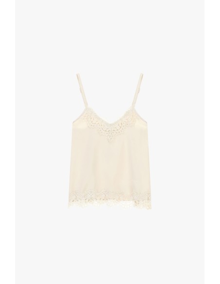 Top Alças Finas e Renda Decorativa Dixie