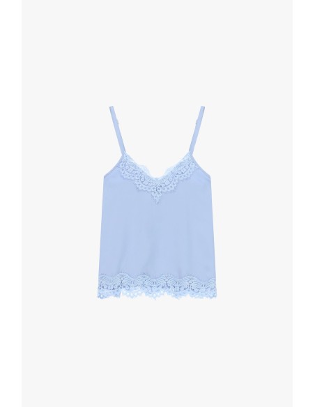 Top Alças Finas e Renda Decorativa Dixie
