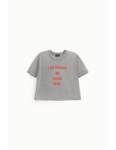 T-Shirt Cropped Estampa Frontal Corte Regular Dixie 2