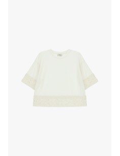 T-Shirt Mangas Curtas Com Detalhes Traforados Dixie