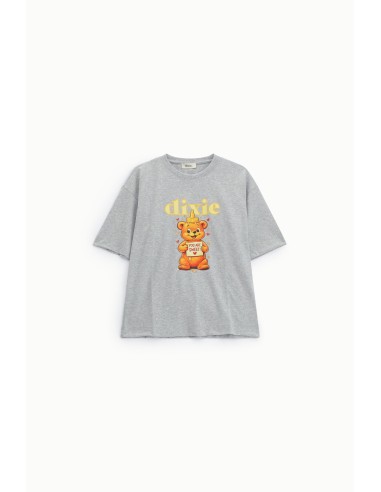T-shirt Estampa de Ursinho Corte Regular Gola Redonda Dixie