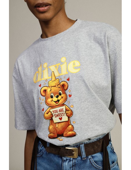 T-shirt com estampa de ursinho Corte regular Gola redonda Dixie