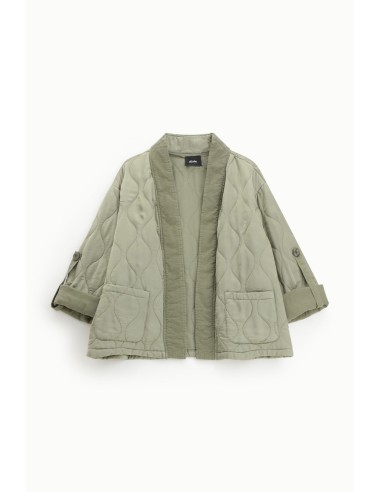 Casaco Acolchoado Corte Largo com Bolsos Aplicados Dixie