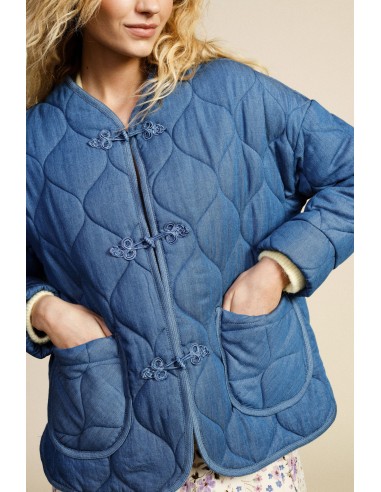 Casaco acolchoado com bolsos aplicados e alamares Dixie