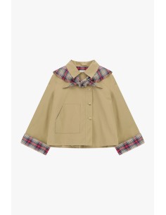 Casaco-Camisa com Gola Maxi Contrastante Dixie