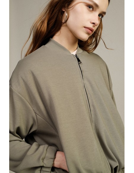 Bomber com fecho de correr e punhos elásticos Dixie