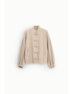 Bomber Com Botões Em Nó E Mangas Largas Dixie