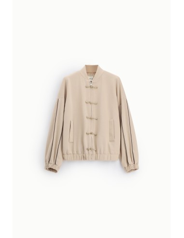 Bomber Com Botões Em Nó E Mangas Largas Dixie