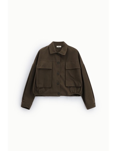 Casaco-camisa curto com bolsos frontais Dixie