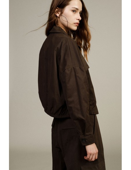 Jaqueta-camisa curta com bolsos frontais Dixie