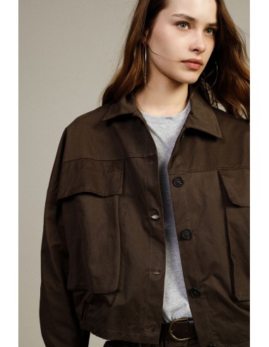 Sobrecamisa curta com bolsos frontais Dixie