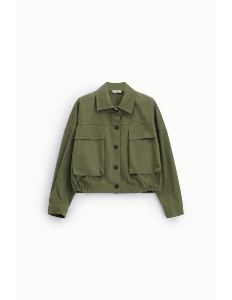 Camisa-casaco curta com bolsos frontais Dixie