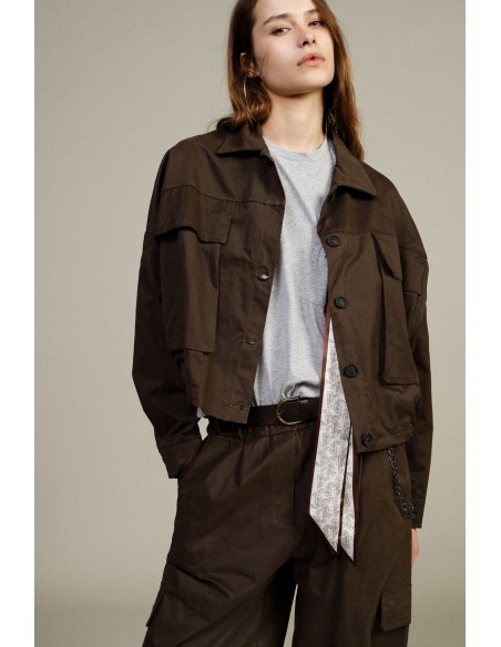 Jaqueta-camisa curta com bolsos frontais Dixie