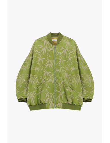 Bomber Oversize com Estampa Foliage e Fecho de Correr Dixie