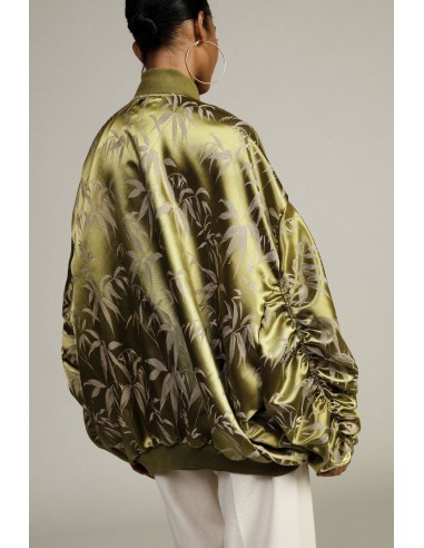 Bomber oversize com estampa de folhagem e fecho de correr Dixie