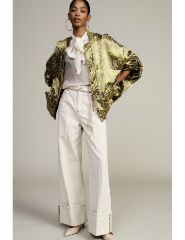 Bomber Oversize com Estampado de Folhagem e Fecho de Correr Dixie