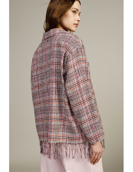 Camisa com franjas e bolsos frontais estampados Dixie