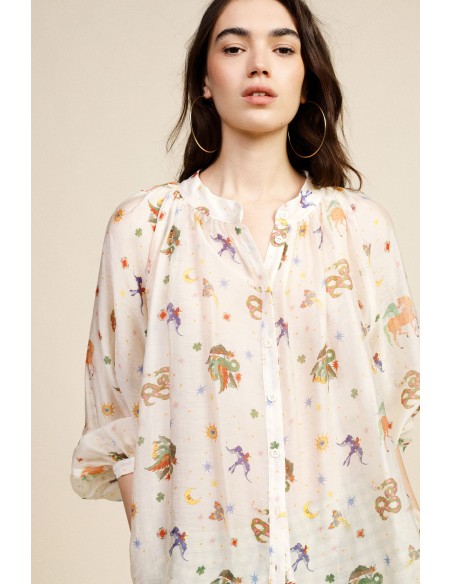 Camicia Con Stampa E Scollo Rotondo Dixie - Vestiti Firmati Life Sm...