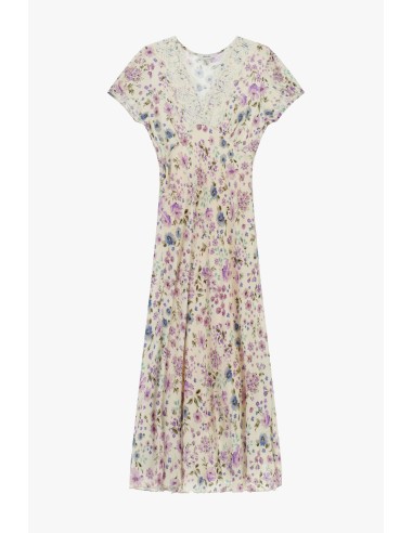 Vestido Longo Floral com Decote Bordado Dixie