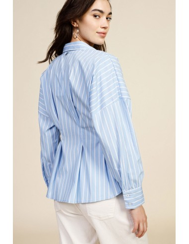 Camisa às riscas com mangas largas e abotoamento frontal Dixie