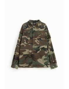 Blazer com Estampa Militar e Tachas Dixie 2