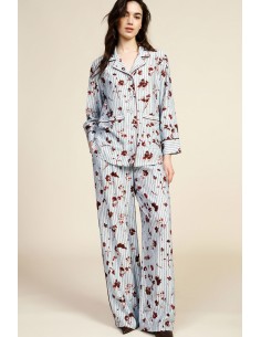 Pantaloni Palazzo A Pieghe Motivo Floreale A Righe Dixie - Vestiti ...