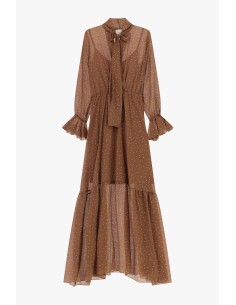 Vestido longo com estampa de micro-poás e laço no decote Dixie 2