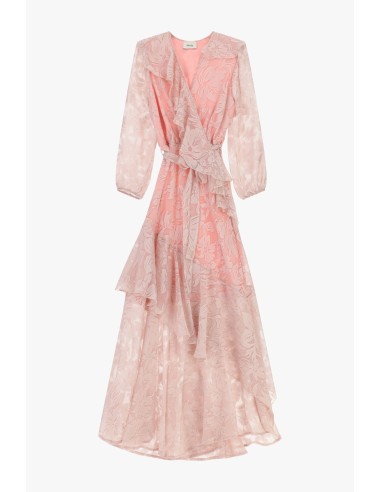 Vestido Longo Com Folhos E Padrão Floral Dixie