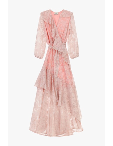 Vestido Longo Com Folhos E Padrão Floral Dixie