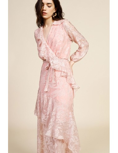 Vestido Longo com Folhos e Padrão Floral Dixie