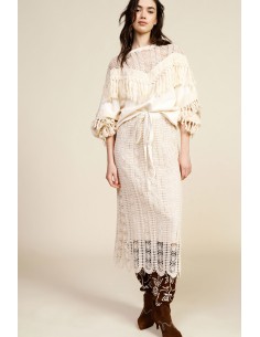 Gonna Midi Traforata Con Bordo Ricamato Dixie - Vestiti Firmati Lif...