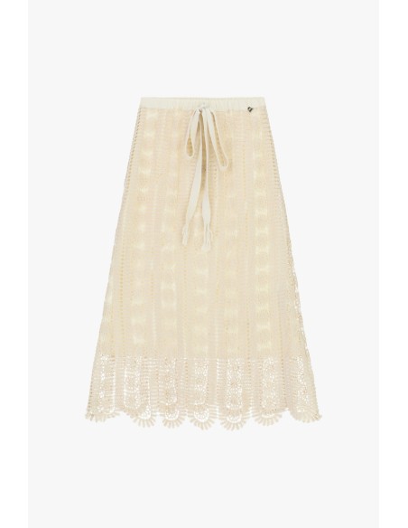 Gonna Midi Traforata Con Bordo Ricamato Dixie - Vestiti Firmati Lif...