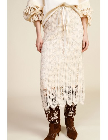 Gonna Midi Traforata Con Bordo Ricamato Dixie - Vestiti Firmati Lif...
