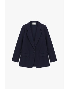 Blazer de Um Só Peito com Bolsos de Aba Dixie