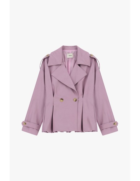 Blazer Cruzado Curto Com Botões E Lapelas Largas Dixie
