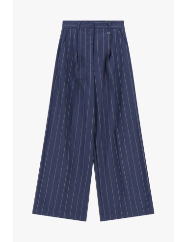 Pantaloni Palazzo A Righe Con Pinces E Tasche Laterali Dixie - Vest...