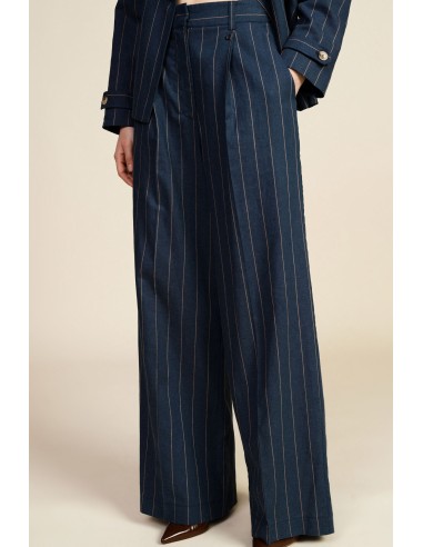 Pantaloni Palazzo A Righe Con Pinces E Tasche Laterali Dixie - Vest...