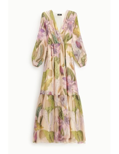 Vestido Comprido com Estampa Floral e Mangas Amplas Dixie