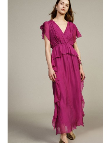 Vestido Longo com Folhos Fluidos Dixie