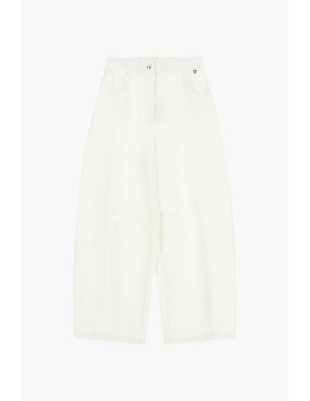 Calças Palazzo Cropped Com Bolsos Arredondados Dixie