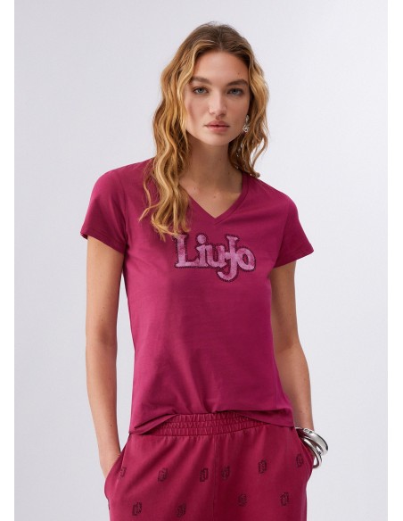 T-shirt com decote em V Liu Jo